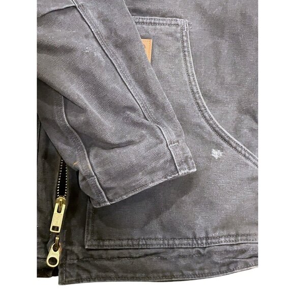 Carhartt Jacket M Coat Sherpa Duck Canvas Chore Distress Fade Paint Rare C61 GVL - Picture 12 of 16